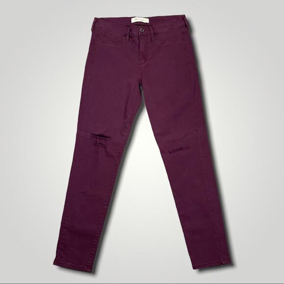 GAP EASY Y2K SKINNY LEGGINGS MAROON WINE DENIM JEANS - 28R - Picture 3 of 8